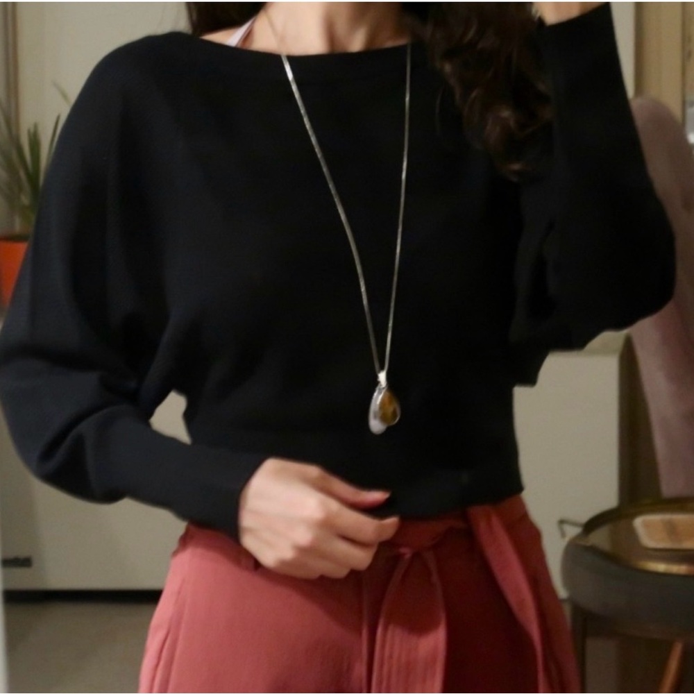 Express Boatneck Dolman Sleeve Crop light Sweater XS NWT
